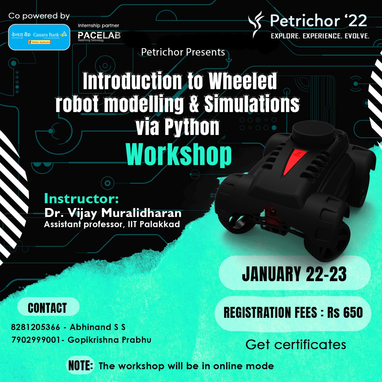 Wheeled Robot Modeling and Simulation in Python Petrichor 2022